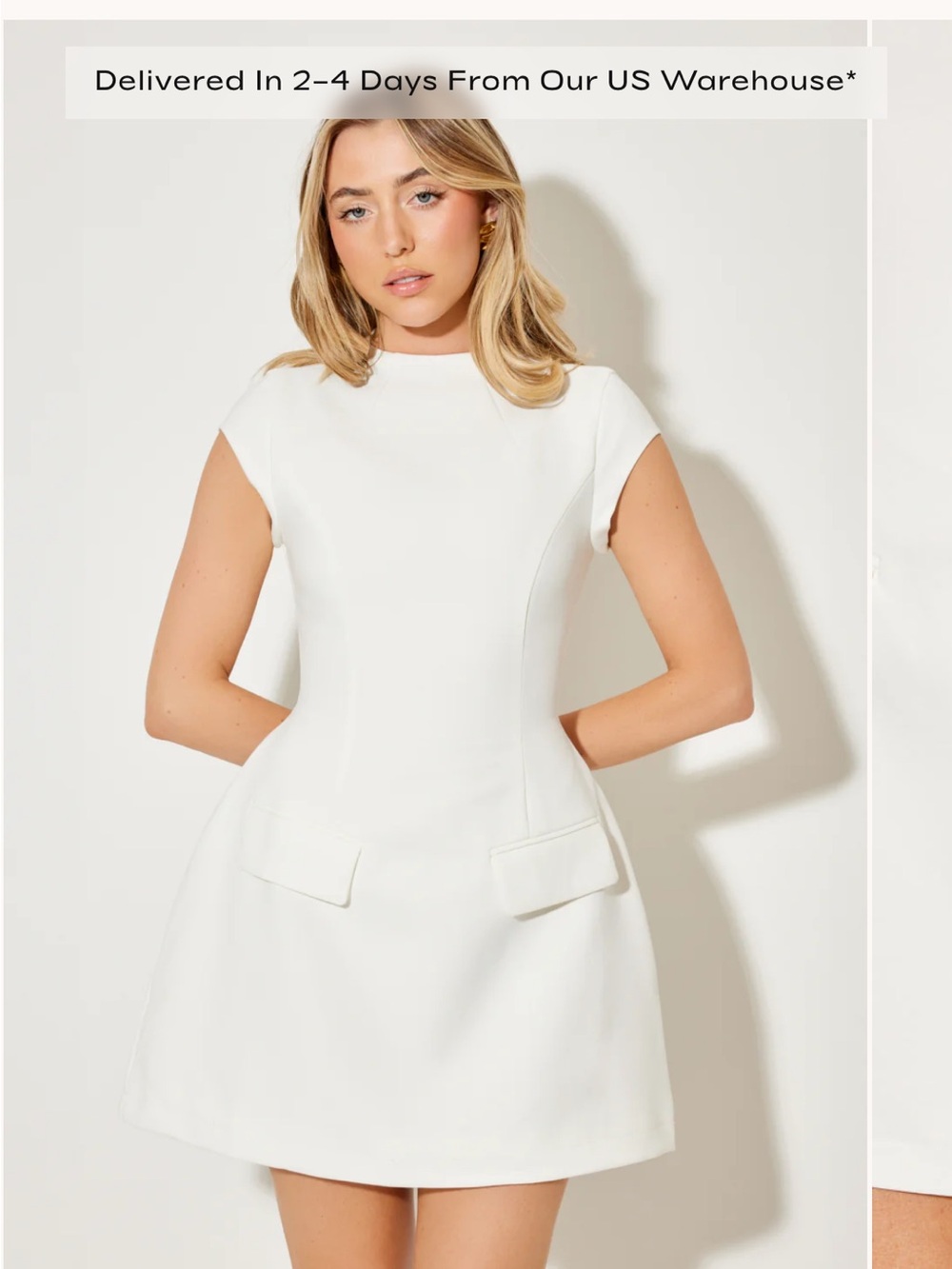 Odd Muse Cap Sleeve Mini Dress White